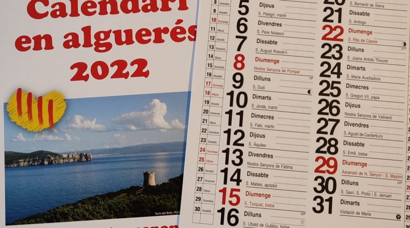 Calendari en alguerés 2022